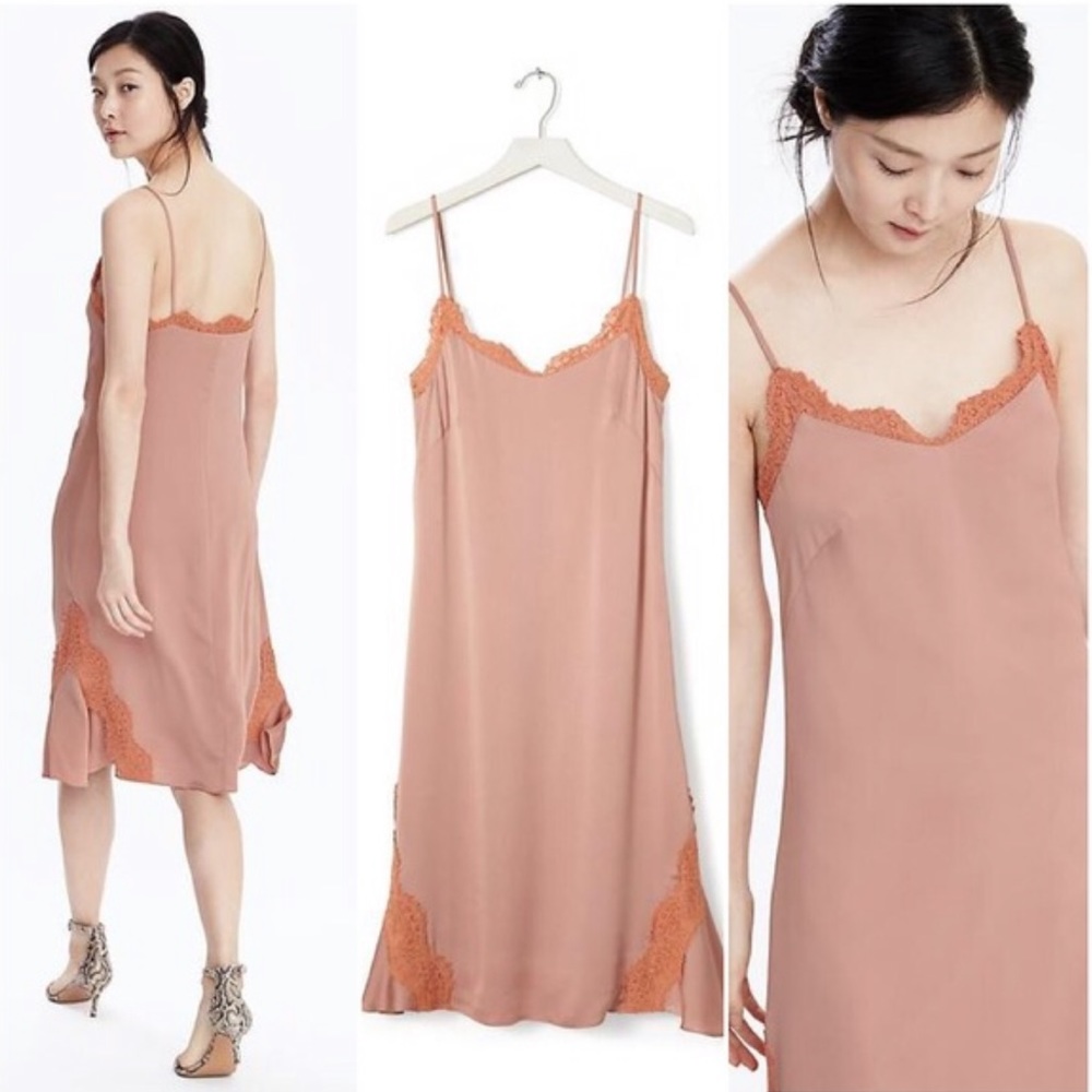 Banana Republic Peach Slip Dress Sz 12